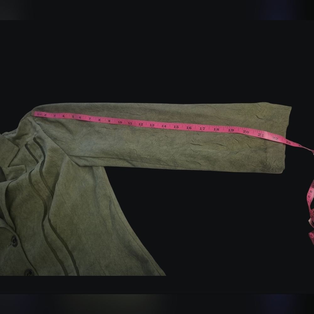 "Quiet Luxury" Chic: R.Q.T. Olive Faux Suede Blazer - Textured & Lightweight-Sz - Picture 5 of 9